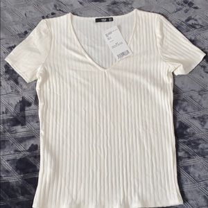 White ribbed T-shirt